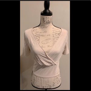 Cream vneck crop top